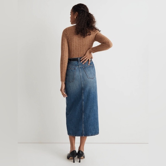 NWT Madewell Denim Mid-Rise Maxi Skirt in Pratt Wash - Picture 4 of 9
